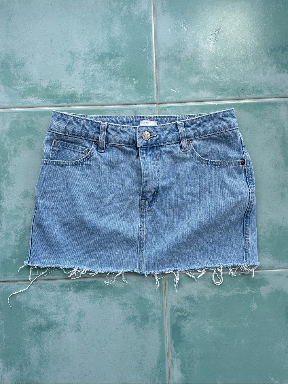 West of Melrose Light Wash Denim Mini Skirt Size 25